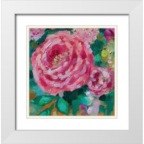 Peripheral Rose 2 White Modern Wood Framed Art Print with Double Matting by Boho Hue Studio