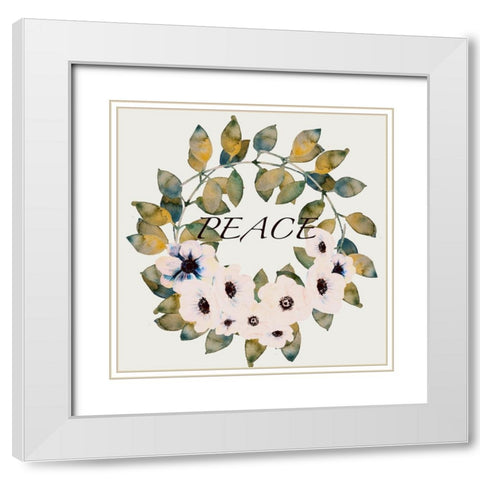 Peace Adlpeace White Modern Wood Framed Art Print with Double Matting by Boho Hue Studio