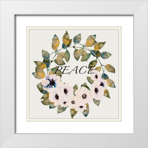 Peace Adlpeace White Modern Wood Framed Art Print with Double Matting by Boho Hue Studio