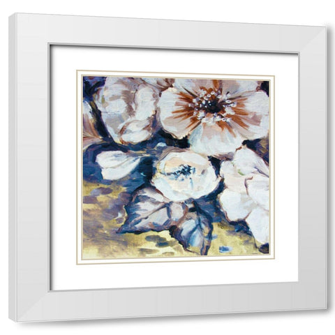 Blossom Bunch 4 White Modern Wood Framed Art Print with Double Matting by Boho Hue Studio
