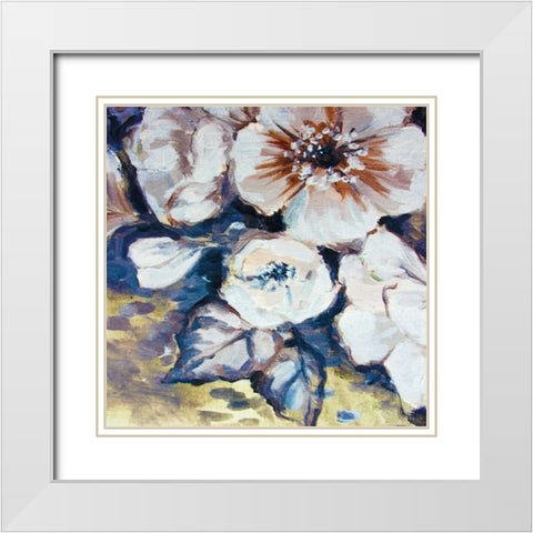 Blossom Bunch 4 White Modern Wood Framed Art Print with Double Matting by Boho Hue Studio