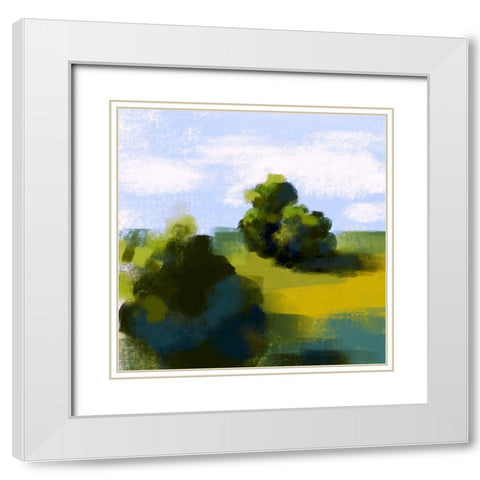 Green Landscape White Modern Wood Framed Art Print with Double Matting by Boho Hue Studio