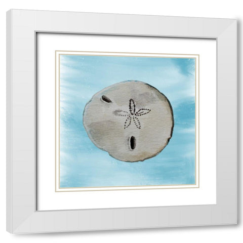 Shell 3 White Modern Wood Framed Art Print with Double Matting by Boho Hue Studio