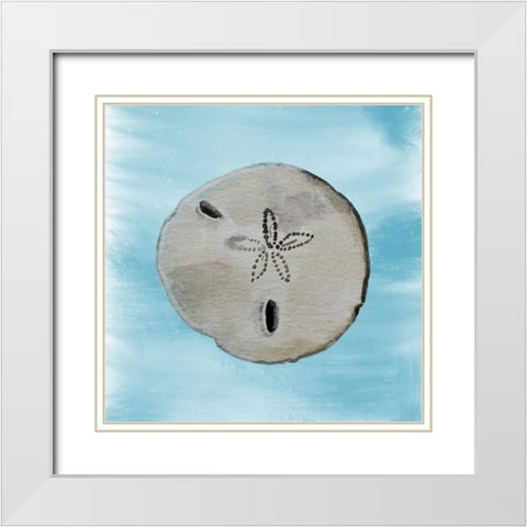 Shell 3 White Modern Wood Framed Art Print with Double Matting by Boho Hue Studio