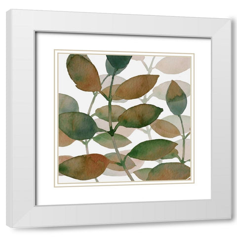 Leaf By Leaf 2 White Modern Wood Framed Art Print with Double Matting by Boho Hue Studio