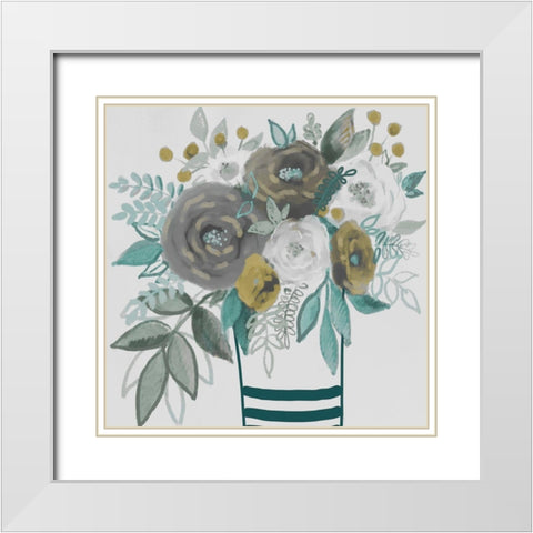 Natural Bouquet 1 White Modern Wood Framed Art Print with Double Matting by Boho Hue Studio