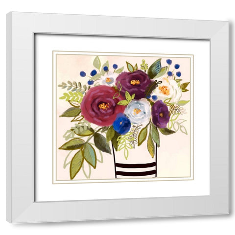 Floral #10 White Modern Wood Framed Art Print with Double Matting by Boho Hue Studio