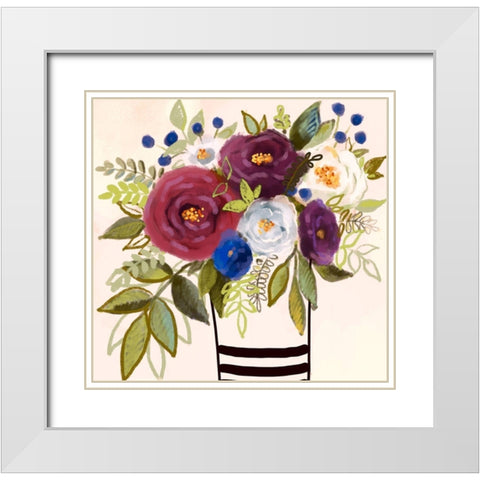 Floral #10 White Modern Wood Framed Art Print with Double Matting by Boho Hue Studio