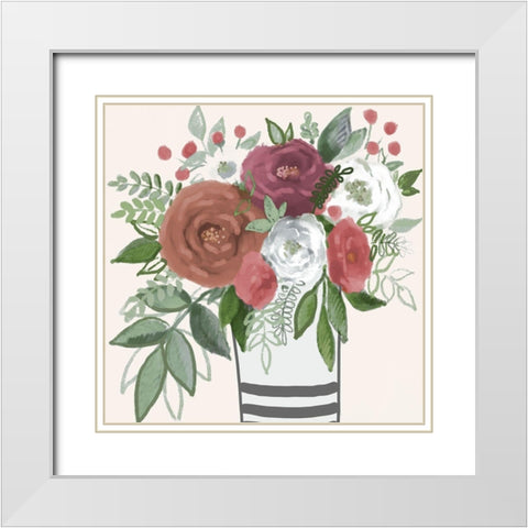 Warming Bouquet 1 White Modern Wood Framed Art Print with Double Matting by Boho Hue Studio