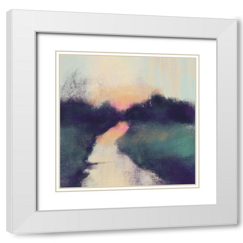 Landscape Abstract 1 White Modern Wood Framed Art Print with Double Matting by Boho Hue Studio