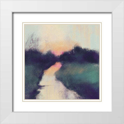 Landscape Abstract 1 White Modern Wood Framed Art Print with Double Matting by Boho Hue Studio