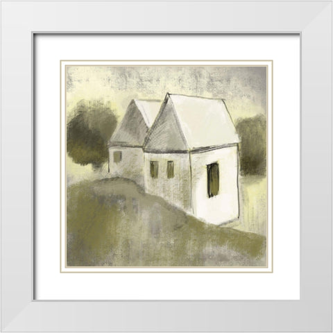 Earthtone Homes 1 White Modern Wood Framed Art Print with Double Matting by Boho Hue Studio