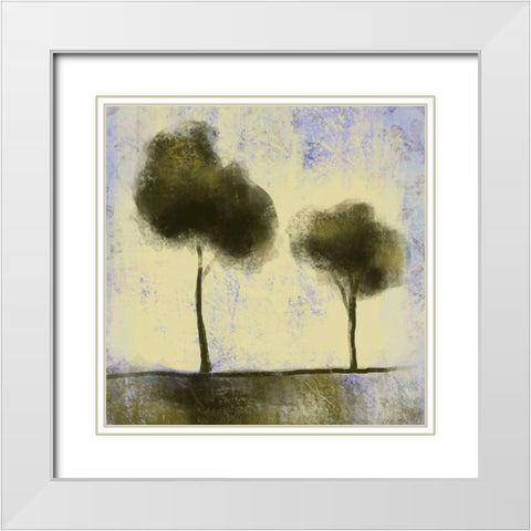 Trees 9 White Modern Wood Framed Art Print with Double Matting by Boho Hue Studio
