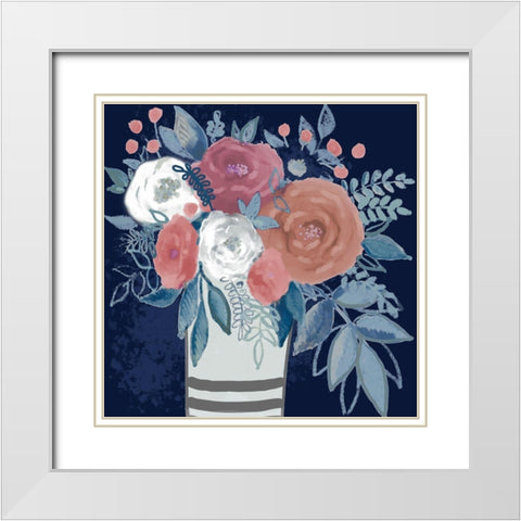 Peaceful Bouquet 1 White Modern Wood Framed Art Print with Double Matting by Boho Hue Studio
