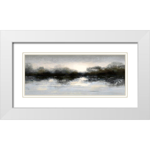 Blue Cast Lake White Modern Wood Framed Art Print with Double Matting by Boho Hue Studio