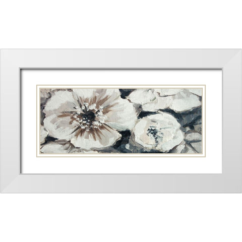 Blossom Bunches White Modern Wood Framed Art Print with Double Matting by Boho Hue Studio
