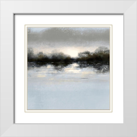 Blue Castscape White Modern Wood Framed Art Print with Double Matting by Boho Hue Studio