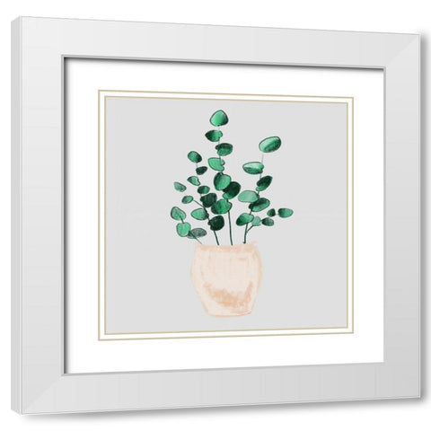House Pot 3 White Modern Wood Framed Art Print with Double Matting by Boho Hue Studio