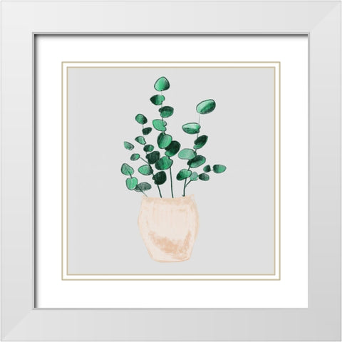 House Pot 3 White Modern Wood Framed Art Print with Double Matting by Boho Hue Studio