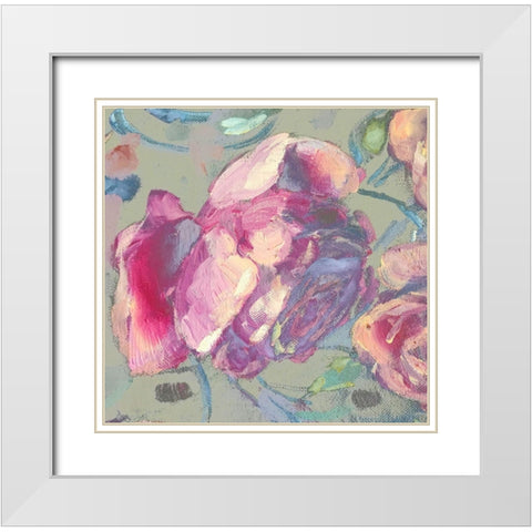 Spring Roses1 White Modern Wood Framed Art Print with Double Matting by Boho Hue Studio
