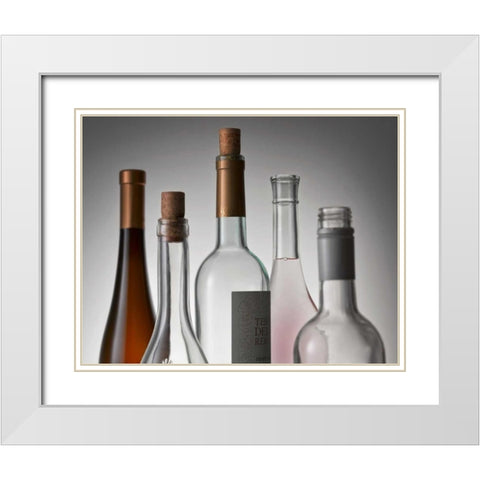 Bottle Topsprinted White Modern Wood Framed Art Print with Double Matting by Seidman, Barry