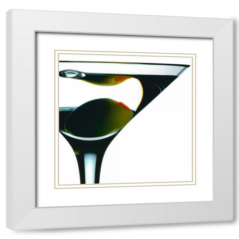 Martini White Modern Wood Framed Art Print with Double Matting by Seidman, Barry