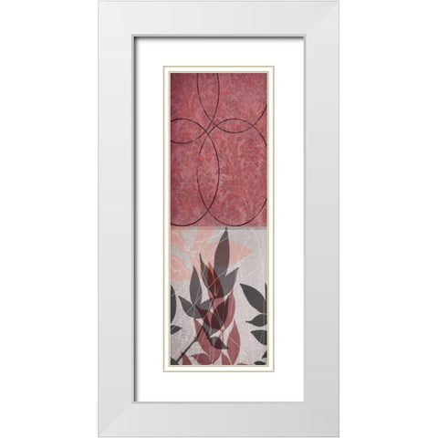 Red Leaf White Modern Wood Framed Art Print with Double Matting by Dyer, Beverly