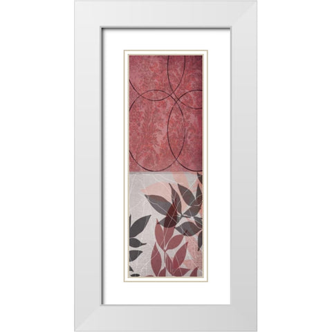 Red Leaf 2 White Modern Wood Framed Art Print with Double Matting by Dyer, Beverly