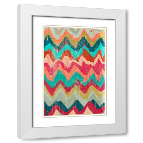 Hot Chevrons 2 White Modern Wood Framed Art Print with Double Matting by Alvarez, Cynthia