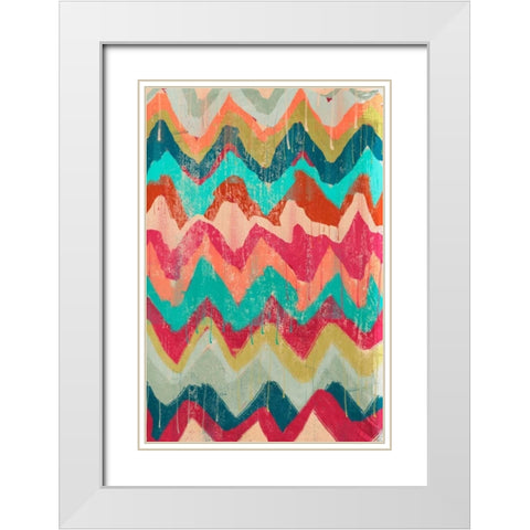 Hot Chevrons 2 White Modern Wood Framed Art Print with Double Matting by Alvarez, Cynthia