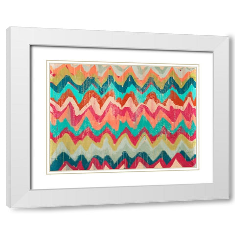 Chevrons White Modern Wood Framed Art Print with Double Matting by Alvarez, Cynthia