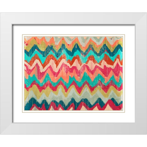 Chevrons White Modern Wood Framed Art Print with Double Matting by Alvarez, Cynthia