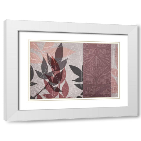 Red Leaf White Modern Wood Framed Art Print with Double Matting by Dyer, Beverly