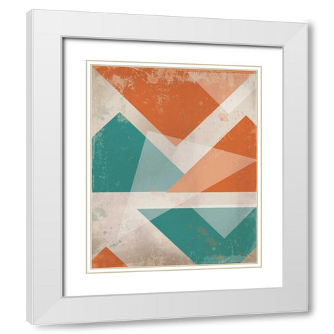 Triangles 2 White Modern Wood Framed Art Print with Double Matting by Alvarez, Cynthia