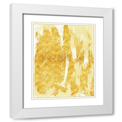 Golden Streaks 2 White Modern Wood Framed Art Print with Double Matting by Alvarez, Cynthia