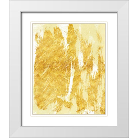 Golden Streaks 2 White Modern Wood Framed Art Print with Double Matting by Alvarez, Cynthia