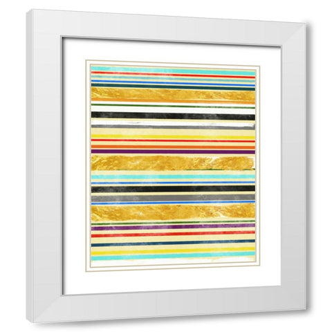Gold Between Lanes 1 White Modern Wood Framed Art Print with Double Matting by Alvarez, Cynthia