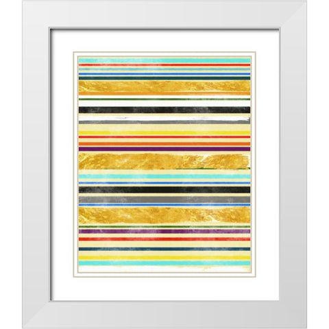 Gold Between Lanes 1 White Modern Wood Framed Art Print with Double Matting by Alvarez, Cynthia