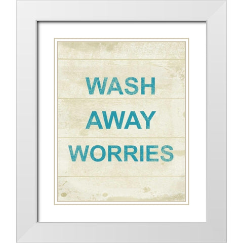Bath 1 White Modern Wood Framed Art Print with Double Matting by Alvarez, Cynthia