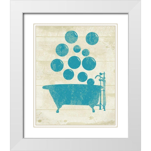 Bath 3 White Modern Wood Framed Art Print with Double Matting by Alvarez, Cynthia