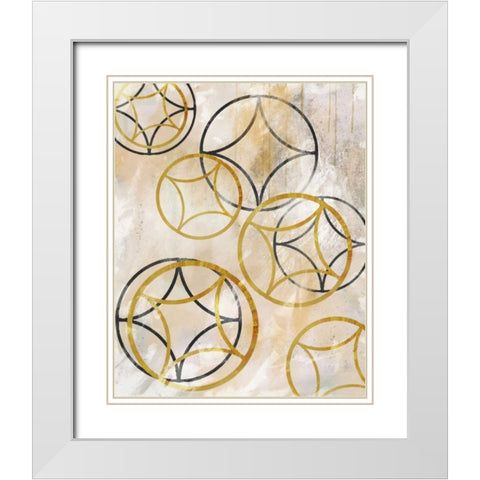 Sparkling Spheres 1 White Modern Wood Framed Art Print with Double Matting by Alvarez, Cynthia