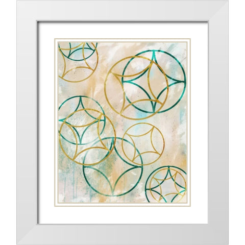 Sparkling Spheres 2 White Modern Wood Framed Art Print with Double Matting by Alvarez, Cynthia