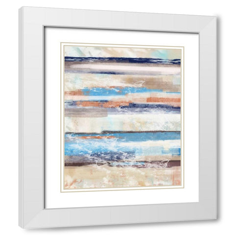 Lines B White Modern Wood Framed Art Print with Double Matting by Alvarez, Cynthia