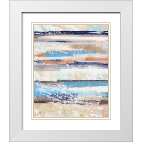 Lines B White Modern Wood Framed Art Print with Double Matting by Alvarez, Cynthia