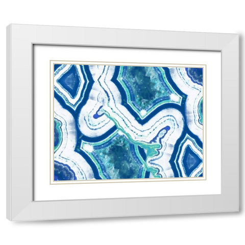Agate 1 White Modern Wood Framed Art Print with Double Matting by Alvarez, Cynthia