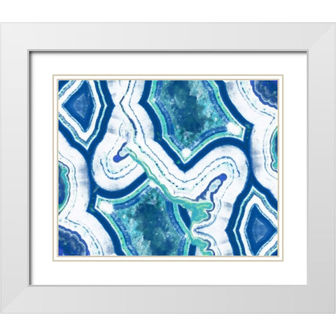 Agate 1 White Modern Wood Framed Art Print with Double Matting by Alvarez, Cynthia