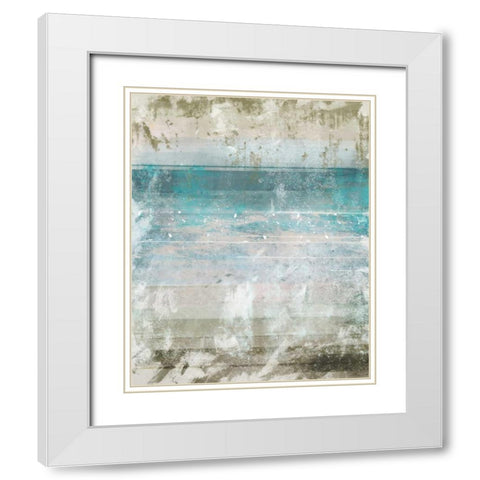 Aqua Space 1 White Modern Wood Framed Art Print with Double Matting by Alvarez, Cynthia