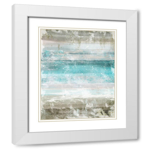Aqua Space 2 White Modern Wood Framed Art Print with Double Matting by Alvarez, Cynthia