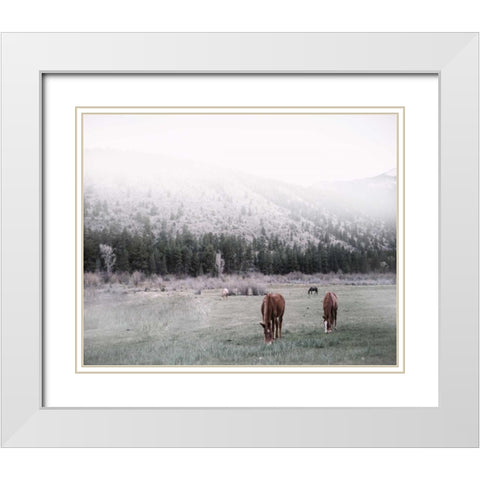Grazing White Modern Wood Framed Art Print with Double Matting by Alvarez, Cynthia