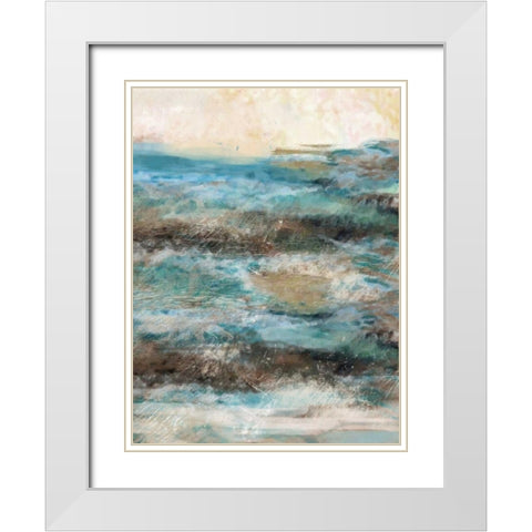 Waves 02 White Modern Wood Framed Art Print with Double Matting by Alvarez, Cynthia